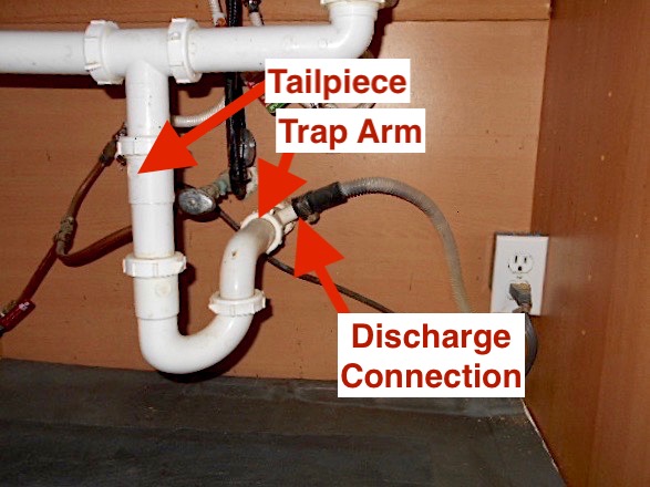 kitchen sink drain tailpiece with dishwasher connection