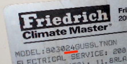 friedrich serial number date of manufacture