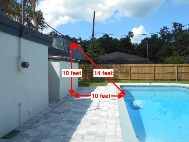 What Are The Clearance Requirements For An Overhead Electric Service Drop That Is Directly Over Or Near A Swimming Pool