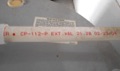 What type of white plastic pipe has the marking CP-112-P in red letters?