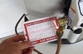 What does it mean when a gas appliance (water heater, furnace, or range) has been red tagged?